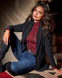 Beyond Travel Classic Boyfriend Blazer Jacket Jet Black