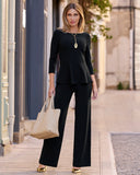 Beyond Travel High Rise Palazzo Pant Jet Black