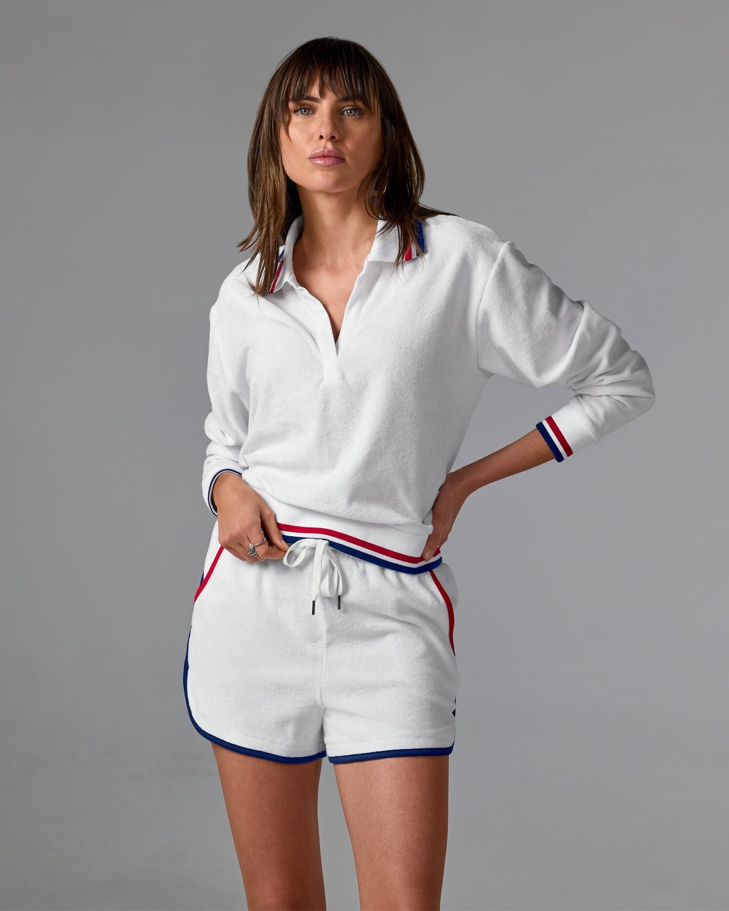 Striped Border Sport Set White Multi