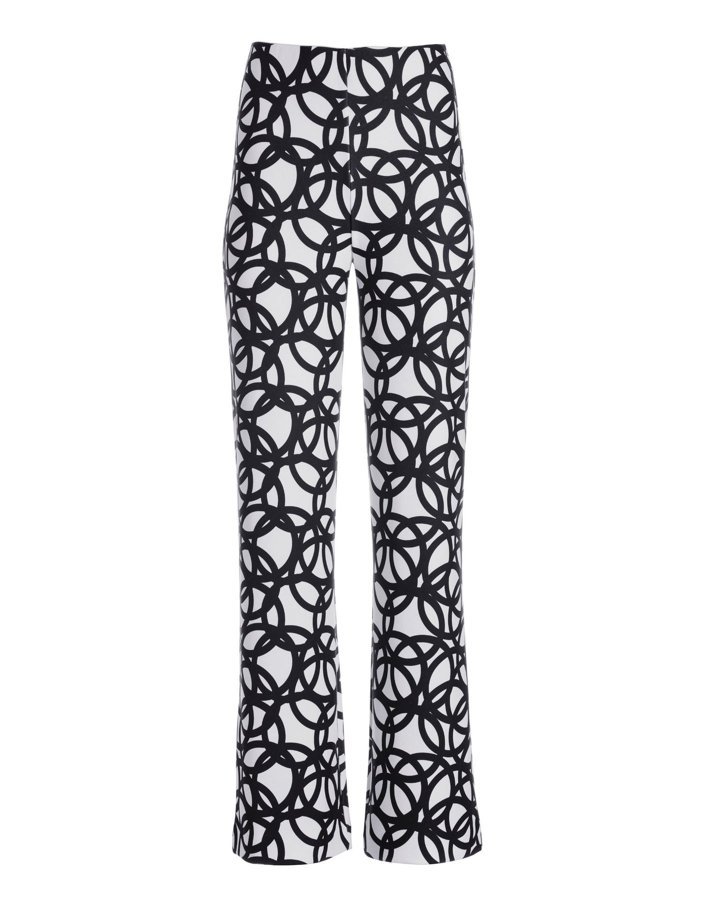 Beyond Travel Geo Print Palazzo Pant Jet Black Ivory Coast