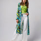 Abstract Belts Print Charmeuse Duster Abstract Belts
