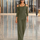 Beyond Travel High Rise Palazzo Pant Olive Night
