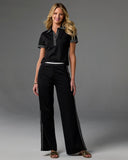 Stripe Polo Sport Set Black/White
