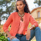 Textured Button Up Lady Cardigan Shell Pink