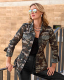 Studded Shaped Utility Jacket Green Multi