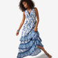 Antique Scrolls Border Print Tiered Maxi Dress Antique Scrolls