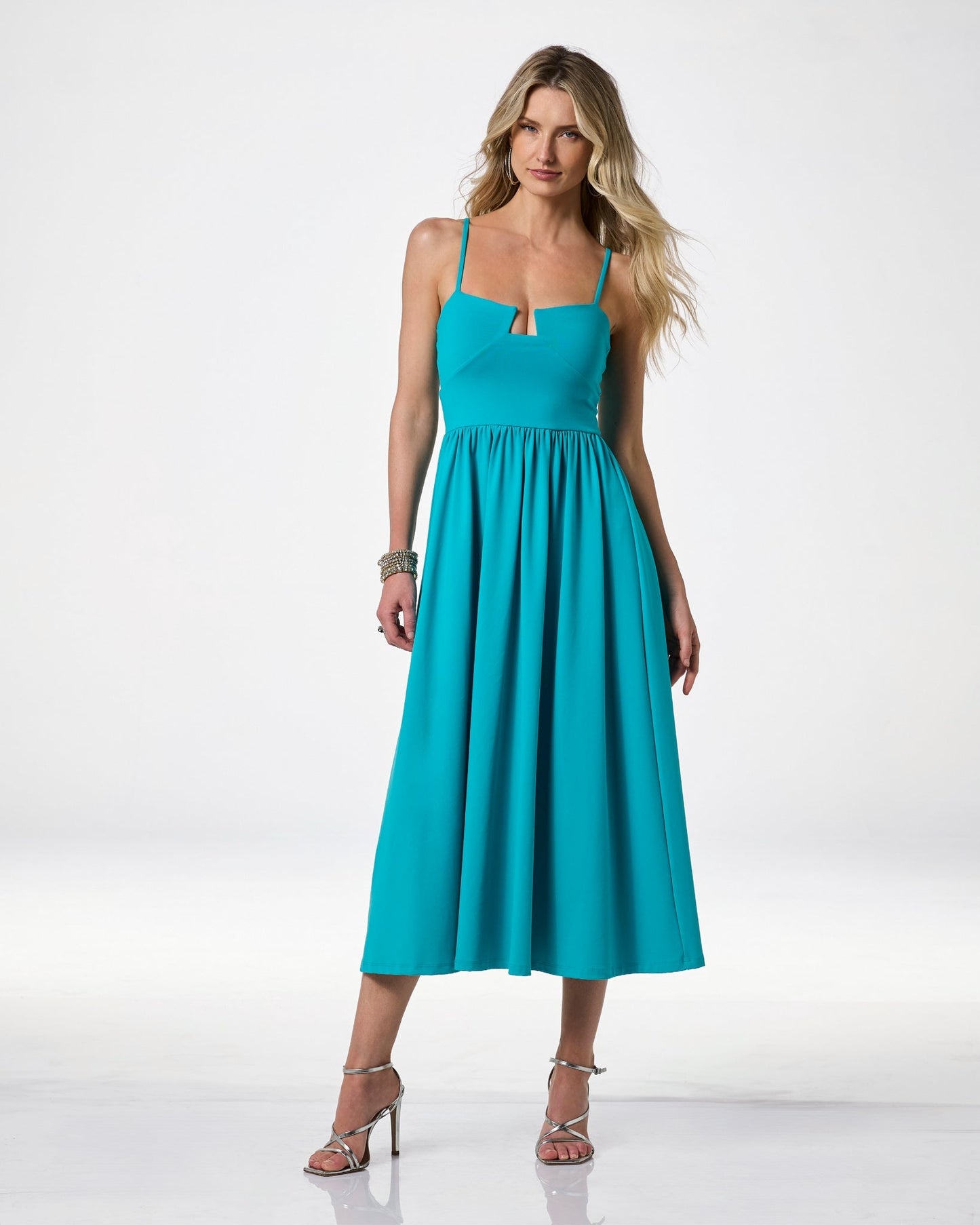 Susana Monaco x Boston Proper Fit and Flare Midi Dress St Tropez