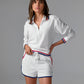 Striped Border Sport Set White Multi