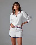 Striped Border Sport Set White Multi