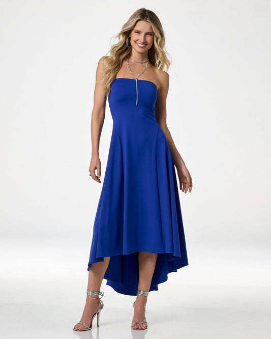 Susana Monaco x Boston Proper Strapless High Low Dress Glacier
