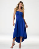 Susana Monaco x Boston Proper Strapless High Low Dress Glacier