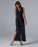 Beyond Travel Belted Maxi Dress Jet Black