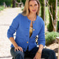 Textured Button Up Lady Cardigan Hydrangea Blue