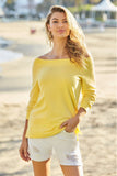 Wide Neck Pullover Sweatshirt Sunshine