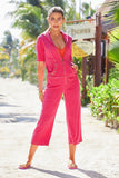 Terry Grommet Short Sleeve Warm Up Pink