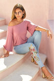 St. Tropez Embellished Slim Ankle Jean Light Wash