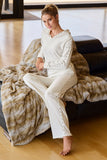 Velour Rhinestone Set White