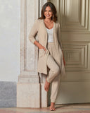 So Soft Pearl Ribbed Lounge Set Heathered Oatmeal