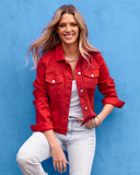 The Essential Denim Jacket Racing Red