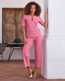 Beyond Travel Cropped Chic Coordinates Aurora Pink