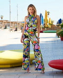 Alexandra Abstract Print Palazzo Pant Multi