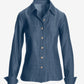 Sophia Button Up Denim Blouse Dark Rinse