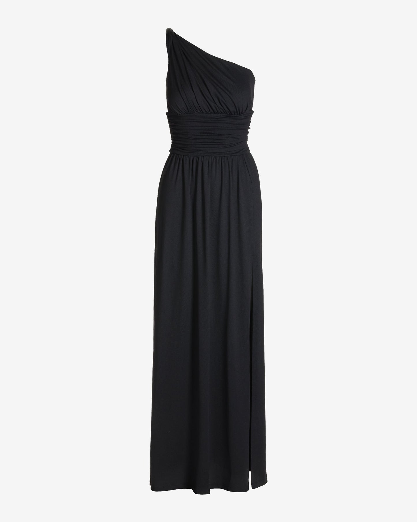 Susana Monaco x Boston Proper One Shoulder Ruched Maxi Dress Black