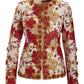 Status Print 3D Metallic Floral Jacket Red Multi