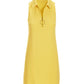 Solid Zippered Front Sleeveless Collared Dress Snapdragon