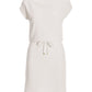Beach Terry Wide Neck Drawstring Dress White