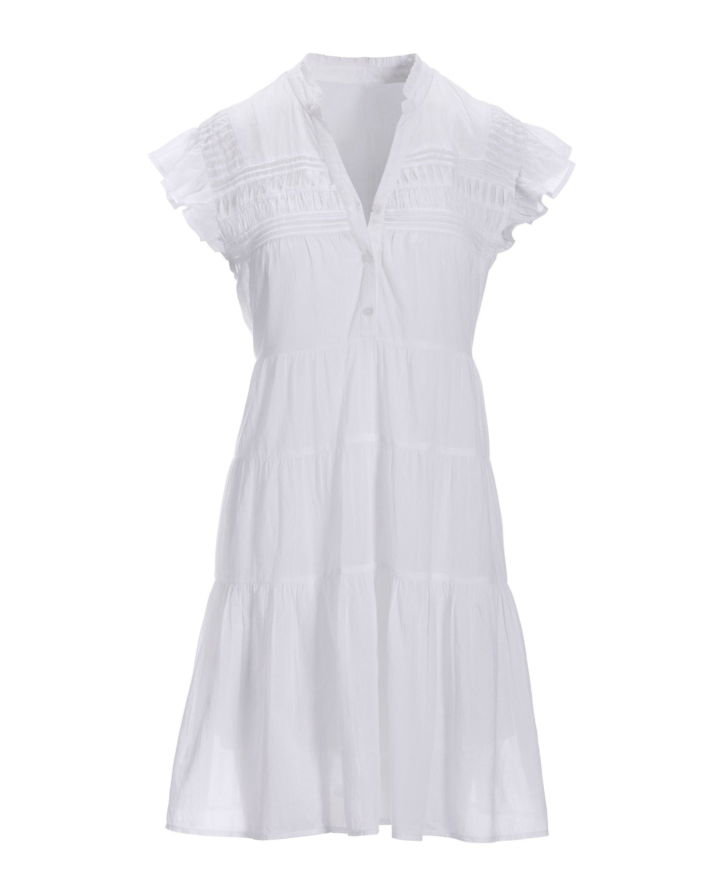 Tiered Shift Dress White