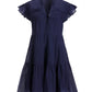 Tiered Shift Dress Navy