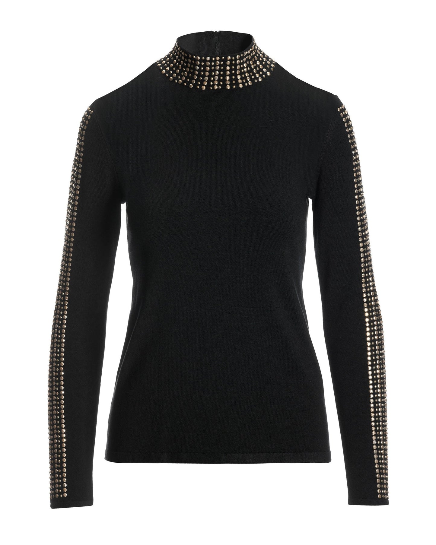 Studded Turtleneck Sweater Black
