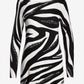 Zebra Shine Boatneck Tunic Sweater Black/White