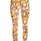 Abstract Mosaic Swirls Printed Ankle Jean Multi