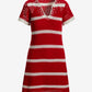 Stripe Sweater Shift Dress Red/White