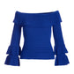 Tiered Ruffle Sweater Deep Ocean