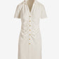Beyond Travel Collared Ruched Short Dress Ivory Coast