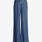 Wide Leg Drapey Denim Pant Deep Blue