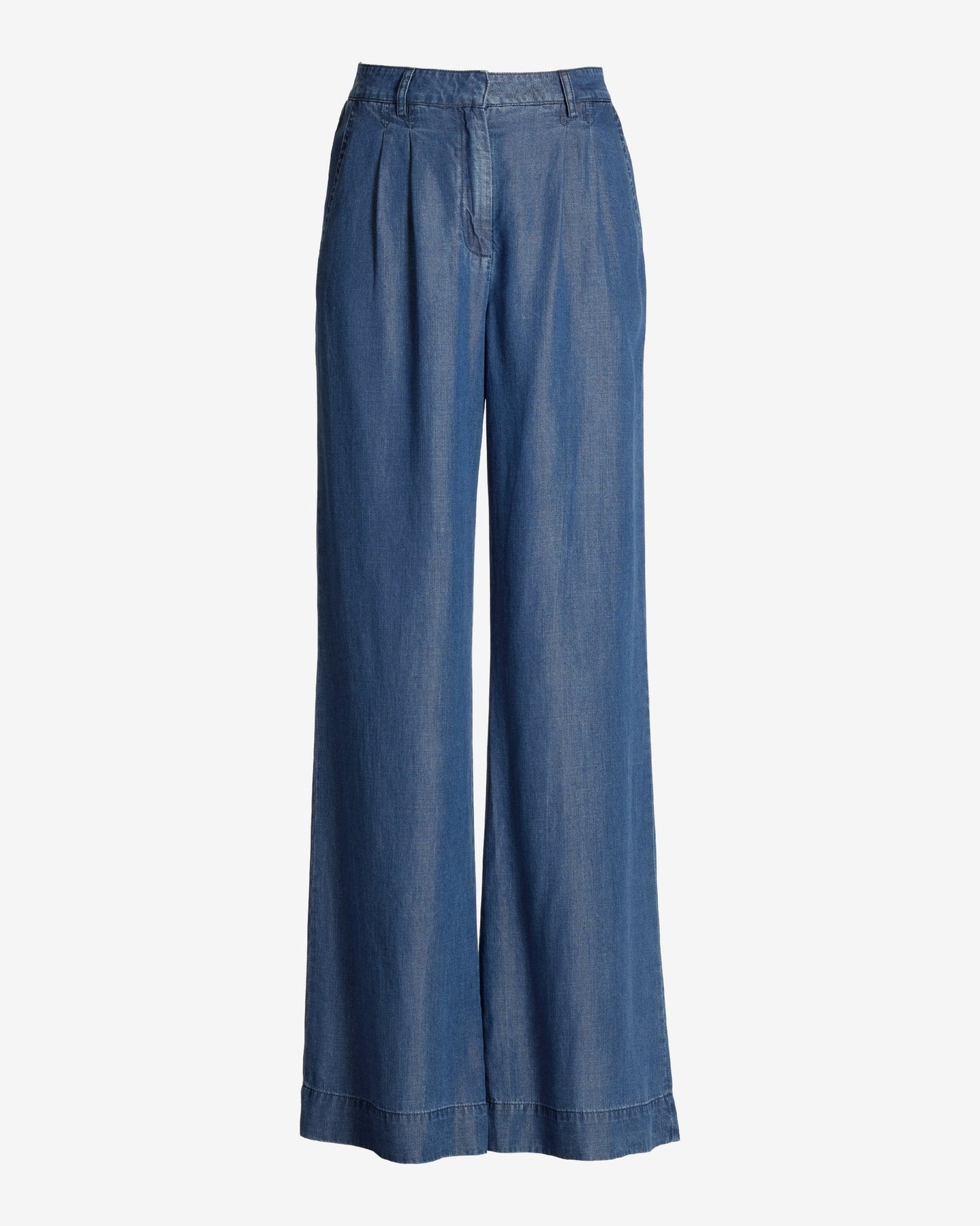 Wide Leg Drapey Denim Pant Deep Blue