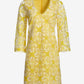 Two Tone Lace Three Quarter Sleeve Dress Lemon Drop