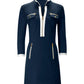 Three Qtr Slv Chic Zip Dress Navy/White