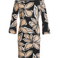 Beyond Travel Exploded Sketch Floral Off-The-Shoulder Dress Jet Black Multi