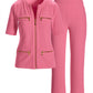 Beyond Travel Cropped Chic Coordinates Aurora Pink