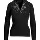 Snowflake Zip Sweater Black/Silver
