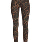 Status Print Ponte Knit Pull On Legging Green Multi
