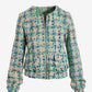 Tweed Bomber Jacket Tan Multi
