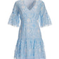 Two-Tone Lace Flounce Dress Airy Blue