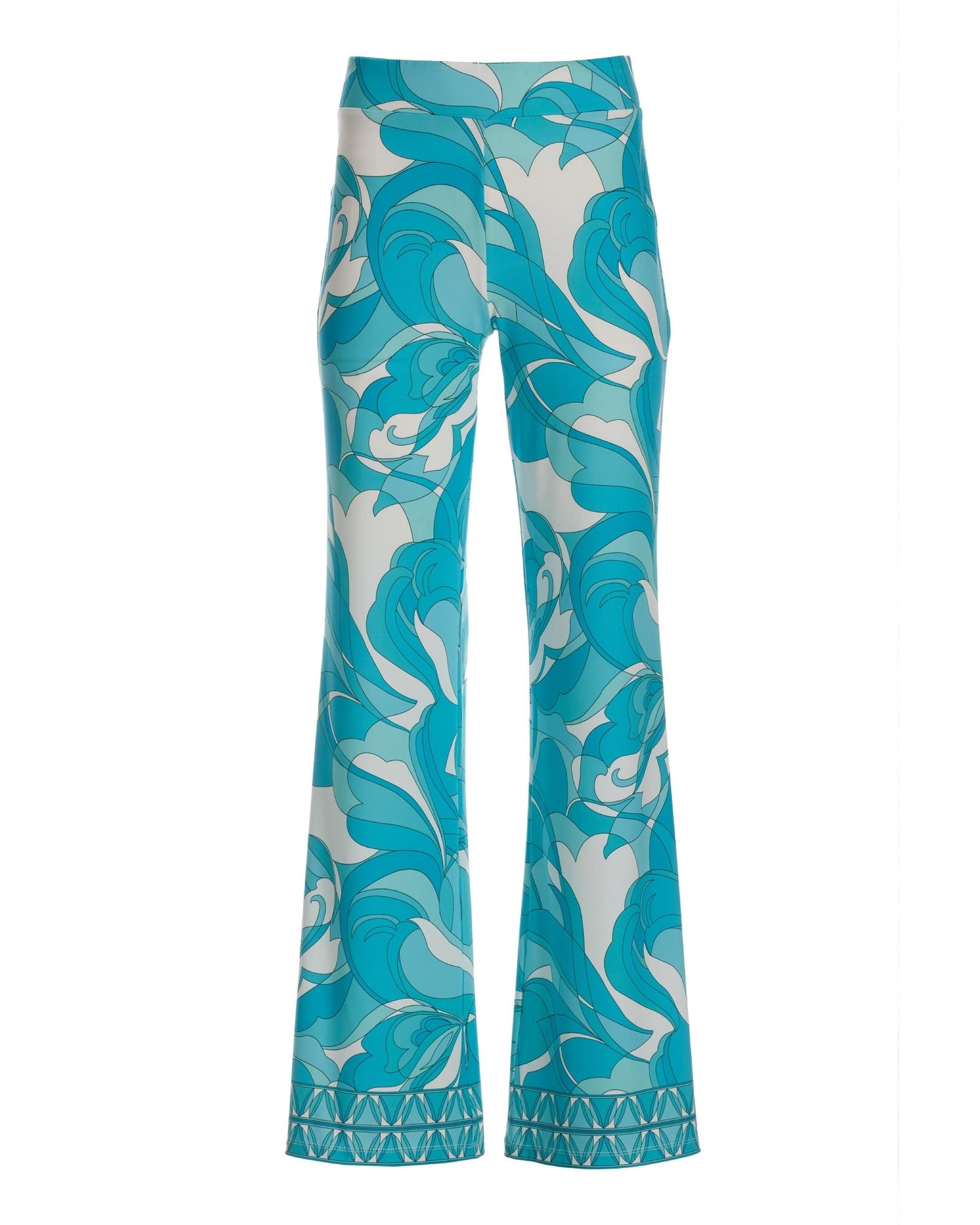 Teal Waters Print Palazzo Pant Blue