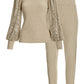 So Soft Sequin Balloon-Sleeve Knit Lounge Set Oatmeal